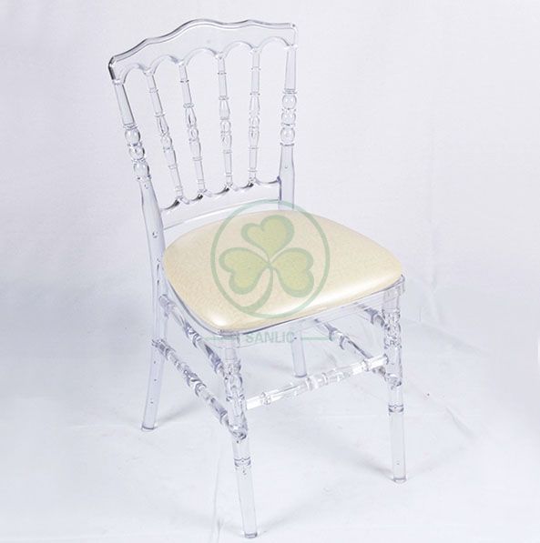 Strong and Durable Clear Resin Napoleon Chair for Events and Weddings SL-R2051CRNC