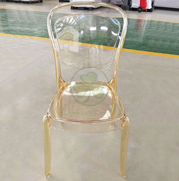 New Design Stackable Resin Lucent Chair for Dining Room or Living Room SL-R2057CRLC