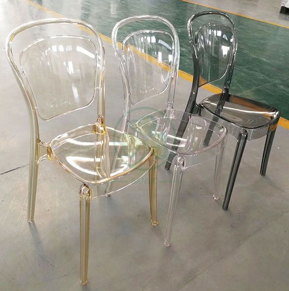 New Design Stackable Resin Lucent Chair for Dining Room or Living Room SL-R2057CRLC