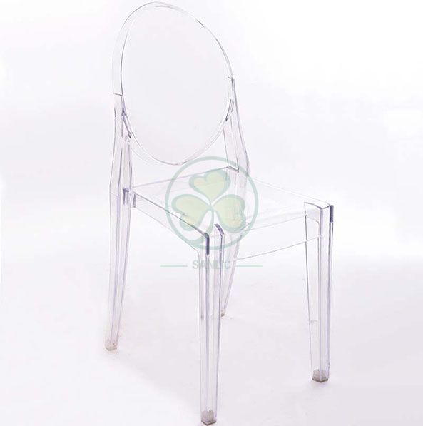 Wholesale Clear Resin Victoria Ghost Armless Chair for Indoor or Outdoor Parties or Weddings  SL-R2063CRGC