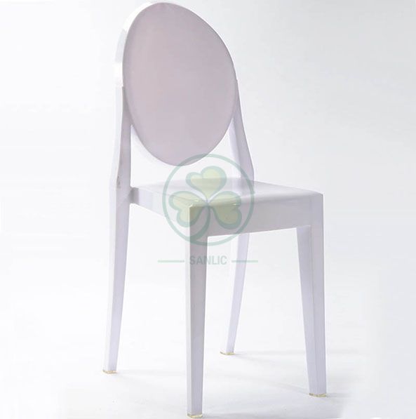 Event Chair Resin Elizabeth Ghost Armless Dining Chair for Hospitality and Catering Services  SL-R2066WRGC