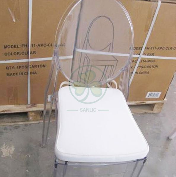 Wholesale Clear Resin Victoria Ghost Armless Chair for Indoor or Outdoor Parties or Weddings  SL-R2063CRGC