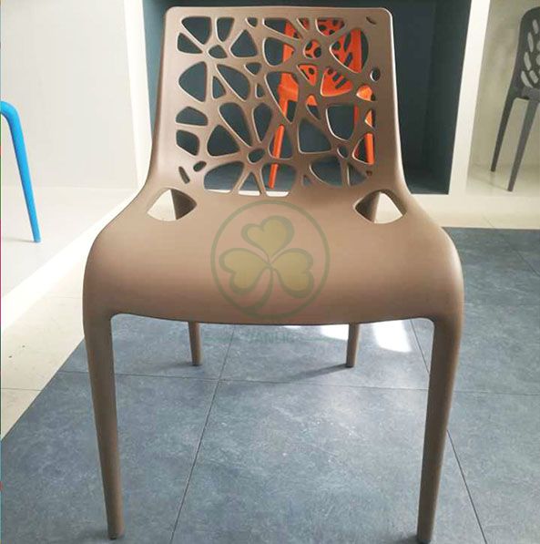 Modern Geometric Hollow Back Resin Leisure Chair for Resturant or Dining Rooms SL-R2077MHLC