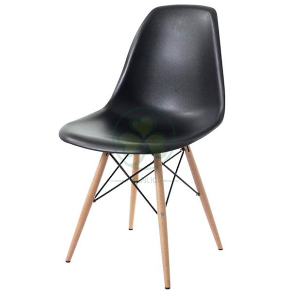 Wholesale Stackable Modern Design Eames Molded Plastic Side Chair with Wooden Crossed Leg SL-R2080EMPC