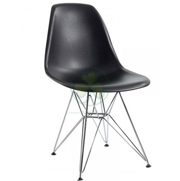 Wholesale Stackable Modern Design Eames Molded Plastic Side Chair with Wooden Crossed Leg SL-R2080EMPC