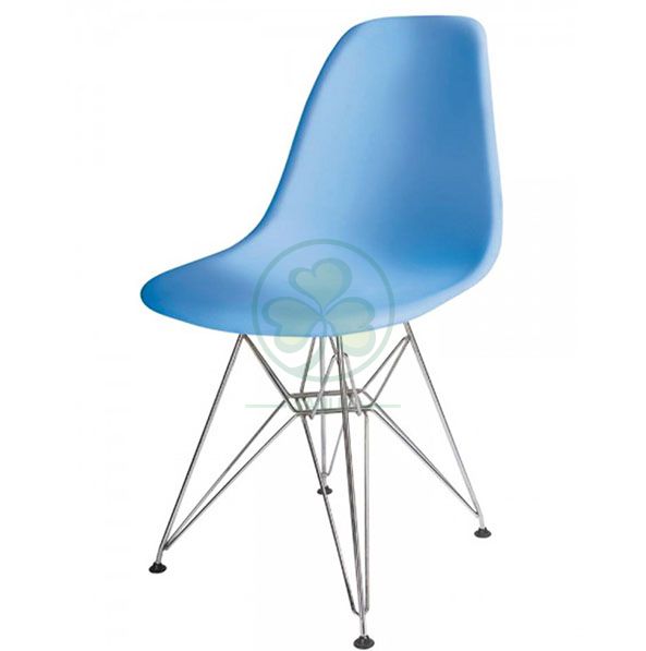 Wholesale Stackable Modern Design Eames Molded Plastic Side Chair with Wooden Crossed Leg SL-R2080EMPC