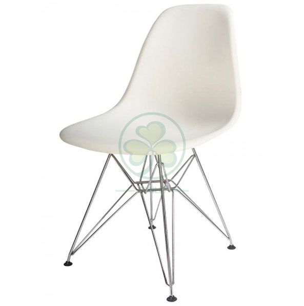 Wholesale Stackable Modern Design Eames Molded Plastic Side Chair with Wooden Crossed Leg SL-R2080EMPC