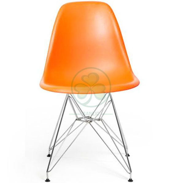 Wholesale Stackable Modern Design Eames Molded Plastic Side Chair with Wooden Crossed Leg SL-R2080EMPC