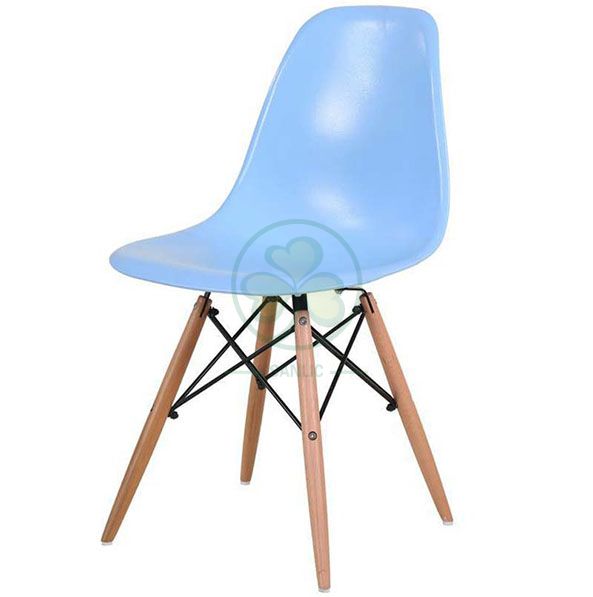 Wholesale Stackable Modern Design Eames Molded Plastic Side Chair with Wooden Crossed Leg SL-R2080EMPC