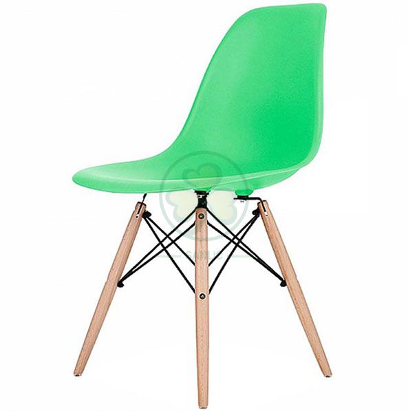 Wholesale Stackable Modern Design Eames Molded Plastic Side Chair with Wooden Crossed Leg SL-R2080EMPC