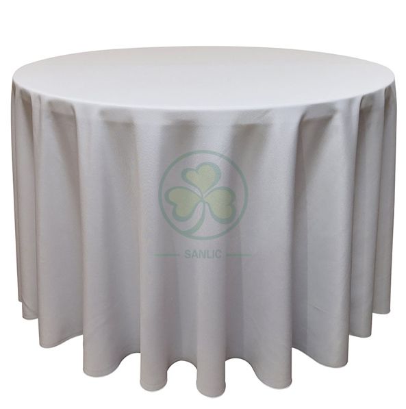 Wholesale Round Wood Folding Banquet Table for Indoor or Outdoor Events or Weddings with PVC Edge SL-T2085