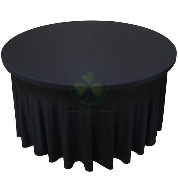 Wholesale Round Wood Folding Banquet Table for Indoor or Outdoor Events or Weddings with PVC Edge SL-T2085