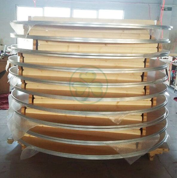 Customized Modern Dining Furniture Round Wooden Folding Tables by Solid Birch Wood with AL Edge  SL-T2087CWRT