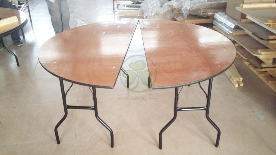 Hot Sale Plywood Half Round Folding Tables for Banquet Rooms and Event Venues  SL-T2088WHRT