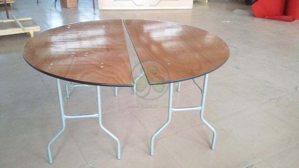 Hot Sale Plywood Half Round Folding Tables for Banquet Rooms and Event Venues  SL-T2088WHRT