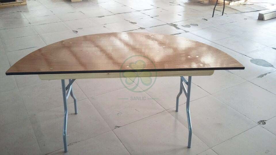 Hot Sale Plywood Half Round Folding Tables for Banquet Rooms and Event Venues  SL-T2088WHRT