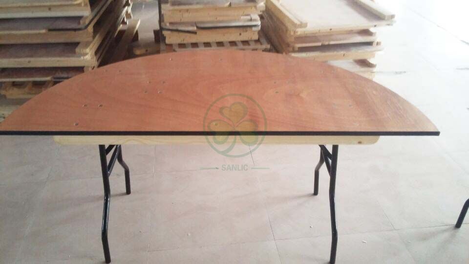 Hot Sale Plywood Half Round Folding Tables for Banquet Rooms and Event Venues  SL-T2088WHRT