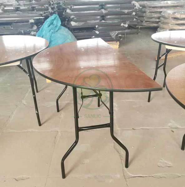 Hot Sale Plywood Half Round Folding Tables for Banquet Rooms and Event Venues  SL-T2088WHRT