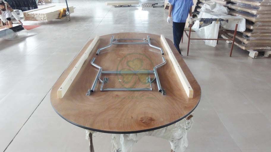 Bespoke Wood Oval Folding Dining Table for Hospitalitiy or Catering Services  SL-T2091WOFT