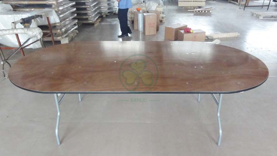 Bespoke Wood Oval Folding Dining Table for Hospitalitiy or Catering Services  SL-T2091WOFT