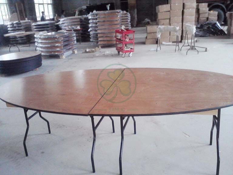 Customized Wood Ellipse Folding Banquet Tables SL-T2092OWFT