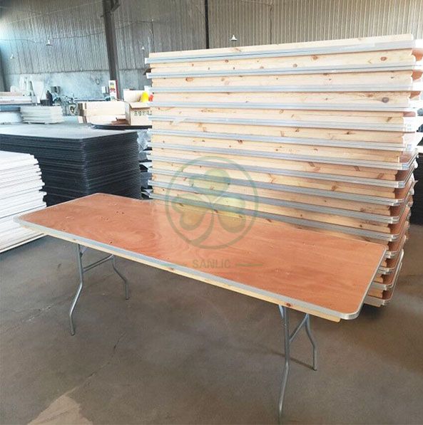 Hot Sale Plywood Foldable Trestle Tabes for Outdoor or Indoor Various Celebrations Occasions with AL Edge SL-T2095WFTT