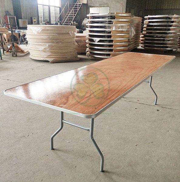 Hot Sale Plywood Foldable Trestle Tabes for Outdoor or Indoor Various Celebrations Occasions with AL Edge SL-T2095WFTT