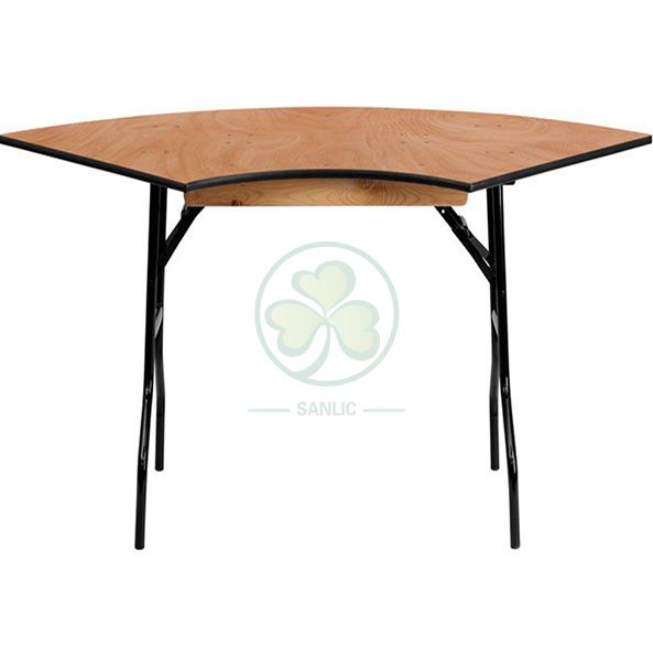 Wholesale Wooden Serpentine Folding Table for Dining Halls and Catering Services SL-T2096WSPT