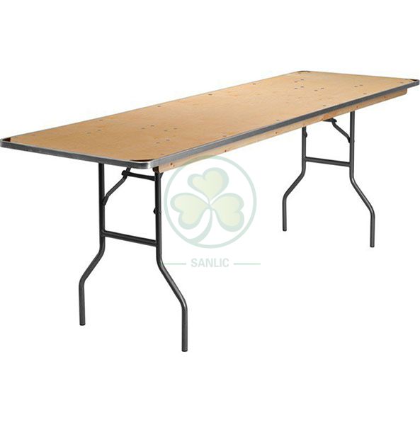 Customized Wood Rectangular Folding Table with Special Protective Angle SL-T2097CRFT