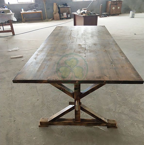 Wholesale Solid Pine Wood Farm Table Rustic Farmhouse Dining Table SL-T2101WFHT