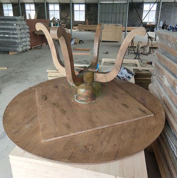 Factory Direct Garden Rustic Vineyard Round Farmhouse Dining Table SL-T2117GRFT