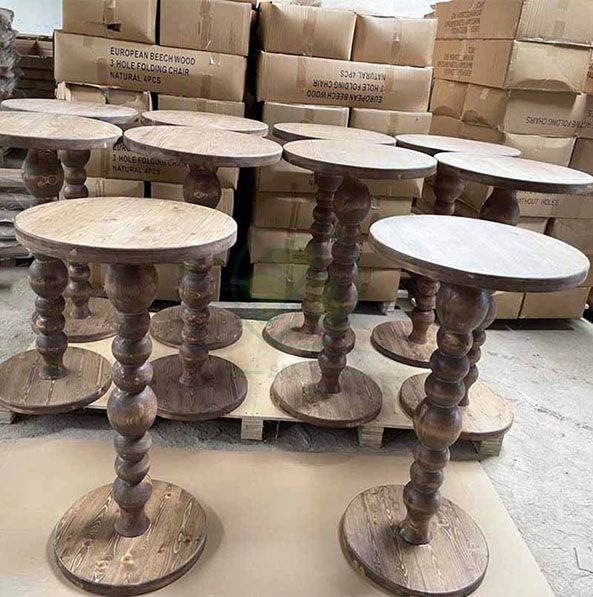 Factory Direct Garden Rustic Vineyard Round Farmhouse Dining Table SL-T2117GRFT