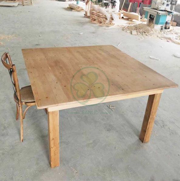 Wholesale Pinewood Square Farmhouse Dining Table for Outdoor Various Events SL-T2118