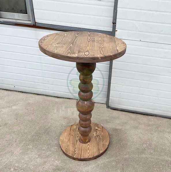 Custom Farmhouse Style Round Pub Table Pedestal Bar Table SL-T2121