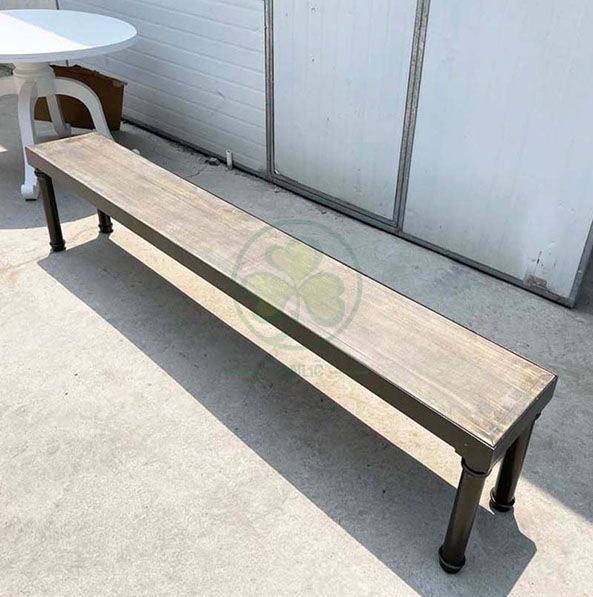 Factory Direct Folding Rustic Farmhouse Bench for Outdoor Weddings and Events SL-T2122WFHB