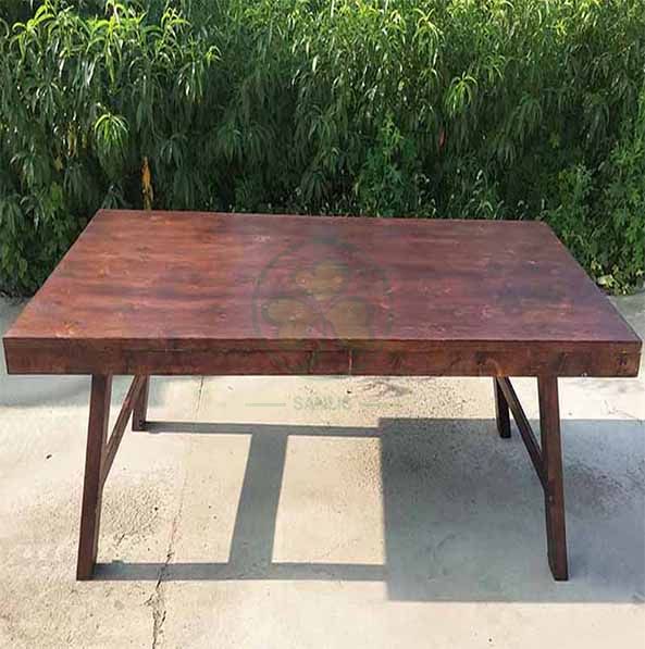 Popular Solid Pinewood Foldable Farmhouse Style Dining Table Farmhouse Pub Table SL-T2106FFPB