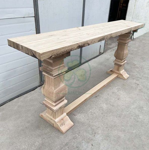 New Designed Solid Wood Trestle Pedestal Large Rectangle Farmhouse Dining Table SL-T2133