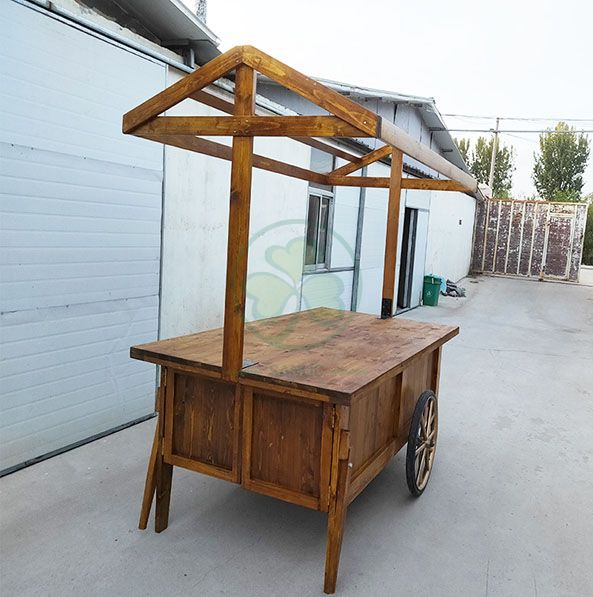 Bespoke Food Cart with Canopy and Storage Cabinet for Weddings and Events  SL-T2143