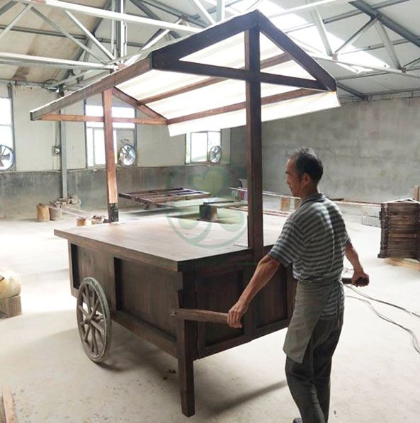 Bespoke Food Cart with Canopy and Storage Cabinet for Weddings and Events  SL-T2143