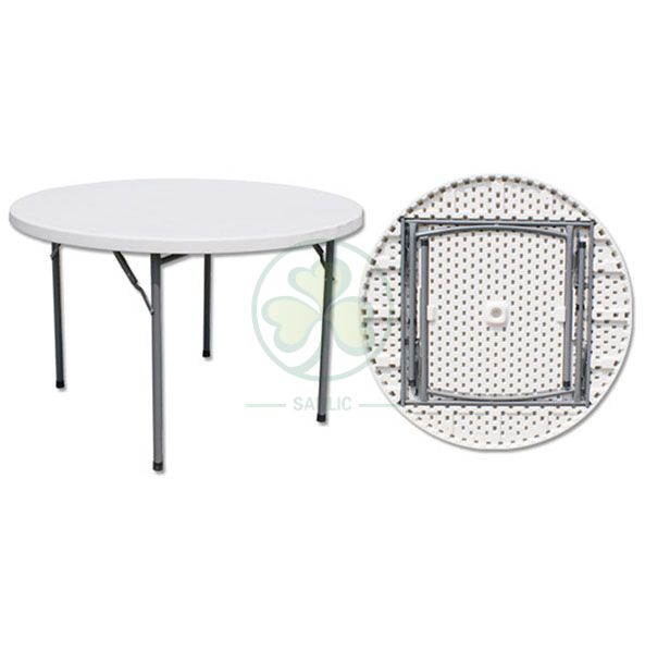 Wholesale EN581 4ft Plastic Round Folding Dining Table for Weddings and Banquets  SL-T2153PRDT