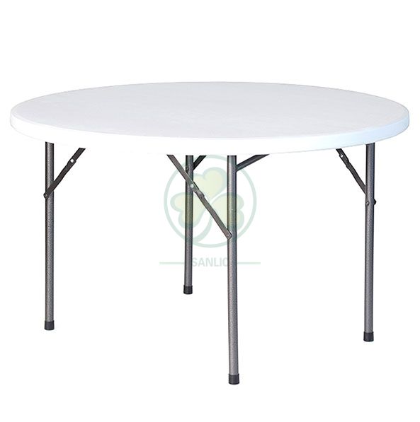 Wholesale EN581 4ft Plastic Round Folding Dining Table for Weddings and Banquets  SL-T2153PRDT