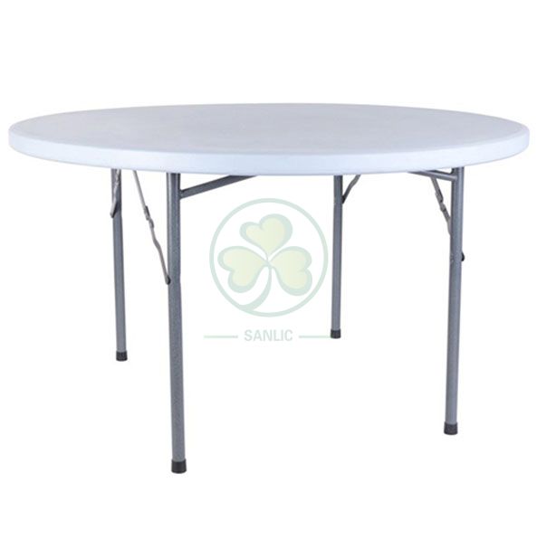 Wholesale EN581 4ft Plastic Round Folding Dining Table for Weddings and Banquets  SL-T2153PRDT