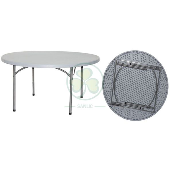 Factory Direct 5ft Round Plastic Folding Banquet Table for Outdoor or Indoor Parties Or Celebrations  SL-T2155PFRT