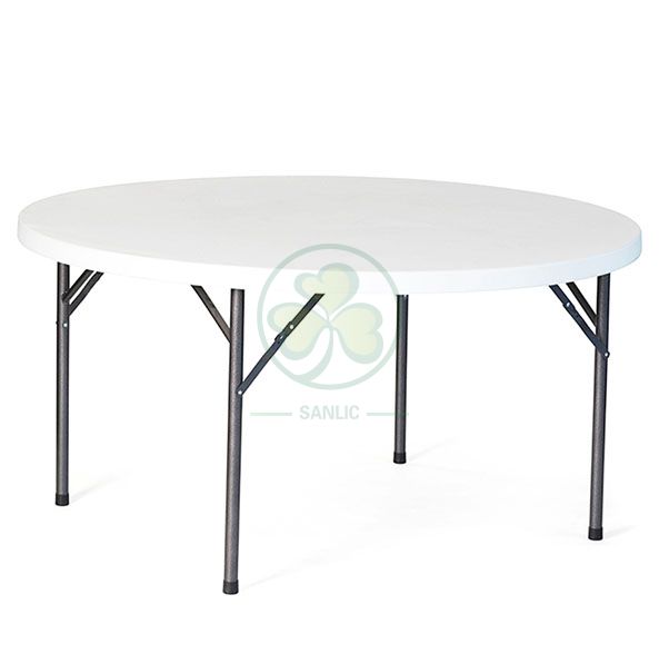 Factory Direct 5ft Round Plastic Folding Banquet Table for Outdoor or Indoor Parties Or Celebrations  SL-T2155PFRT