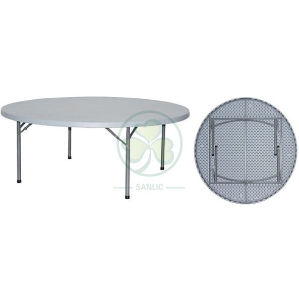 Factory Direct 5ft Round Plastic Folding Banquet Table for Outdoor or Indoor Parties Or Celebrations  SL-T2155PFRT