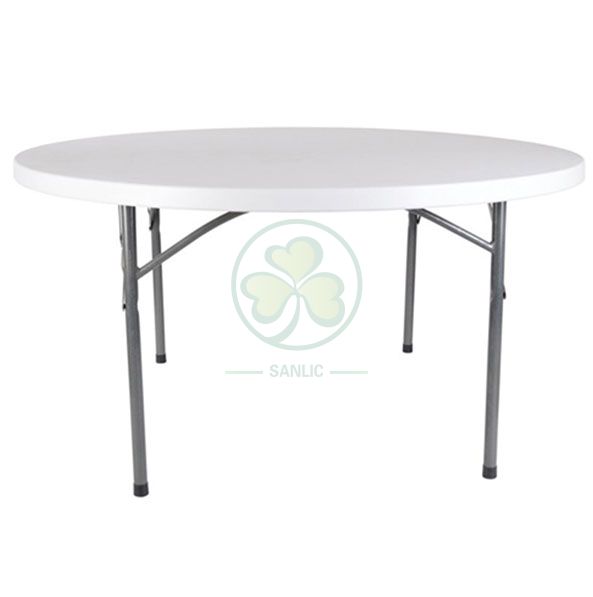 Factory Direct 5ft Round Plastic Folding Banquet Table for Outdoor or Indoor Parties Or Celebrations  SL-T2155PFRT