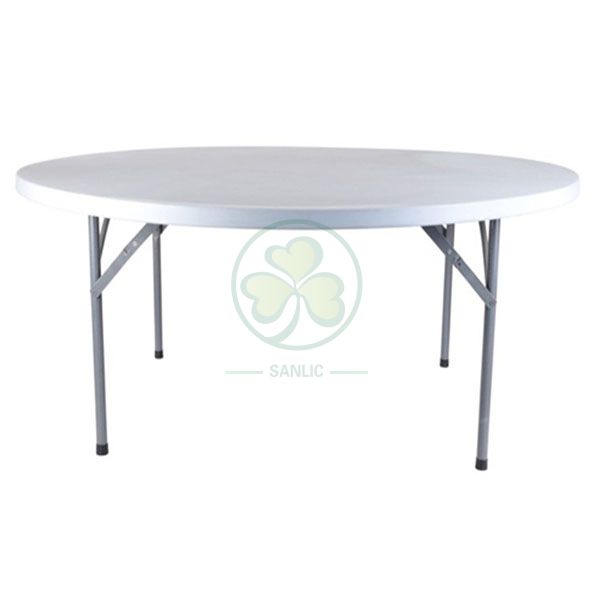 Hot Selling 72inches Round Plastic Folding Dining Table for Dining Halls or Wedding Venues  SL-T2156PFDT