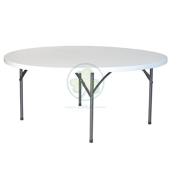 Hot Selling 72inches Round Plastic Folding Dining Table for Dining Halls or Wedding Venues  SL-T2156PFDT