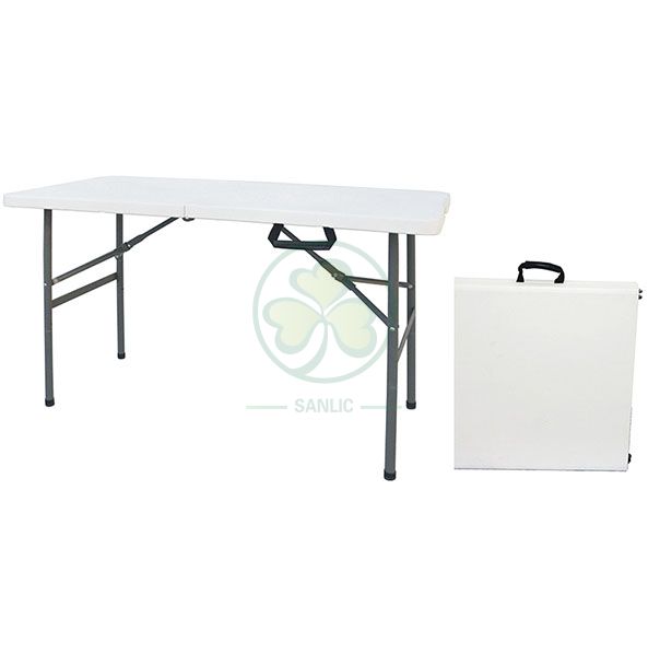 4ft Plastic Rectangular Fold-In-Half Table for Banquets or Catering Services  SL-T2160FIHT