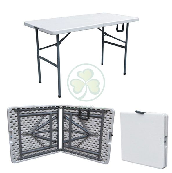 4ft Plastic Rectangular Fold-In-Half Table for Banquets or Catering Services  SL-T2160FIHT